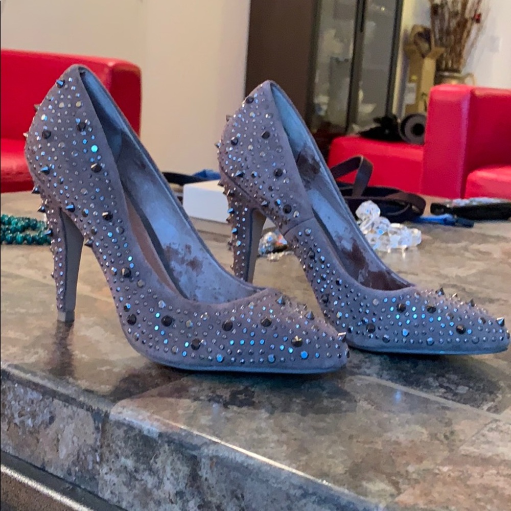 Aldo tan suede pumps with silver studs 7